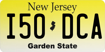 NJ license plate I50DCA