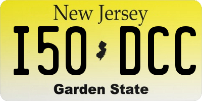 NJ license plate I50DCC