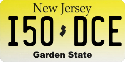 NJ license plate I50DCE