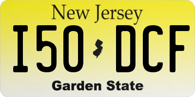 NJ license plate I50DCF