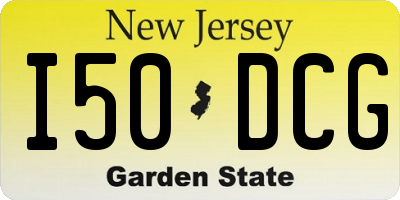 NJ license plate I50DCG