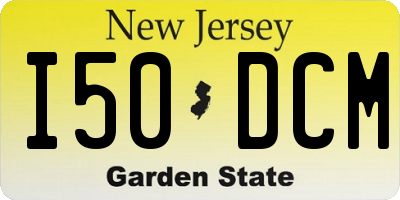 NJ license plate I50DCM