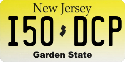 NJ license plate I50DCP