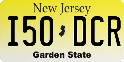 NJ license plate I50DCR