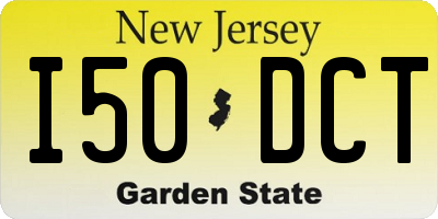 NJ license plate I50DCT