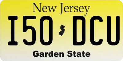 NJ license plate I50DCU