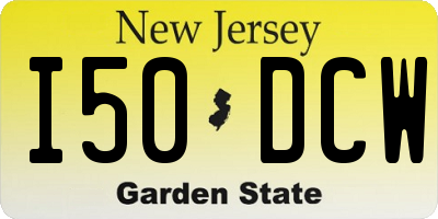 NJ license plate I50DCW