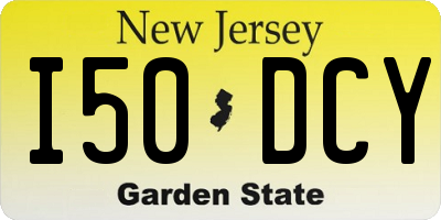 NJ license plate I50DCY