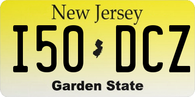 NJ license plate I50DCZ
