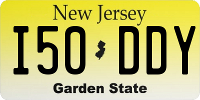 NJ license plate I50DDY