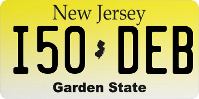 NJ license plate I50DEB