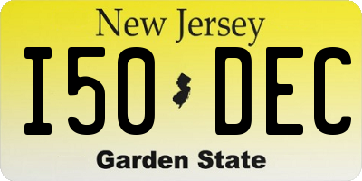 NJ license plate I50DEC