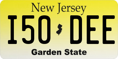 NJ license plate I50DEE