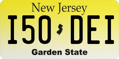 NJ license plate I50DEI