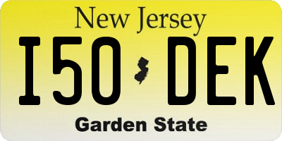 NJ license plate I50DEK