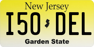 NJ license plate I50DEL