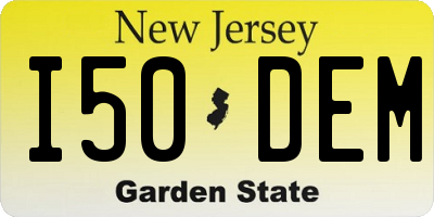 NJ license plate I50DEM