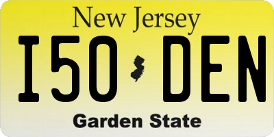 NJ license plate I50DEN