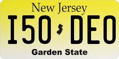 NJ license plate I50DEO