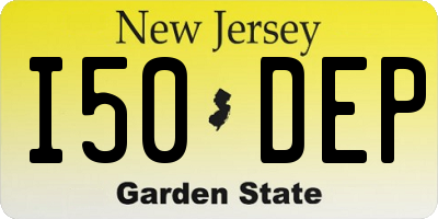NJ license plate I50DEP