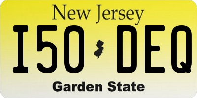 NJ license plate I50DEQ