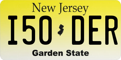 NJ license plate I50DER