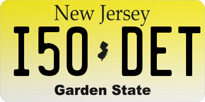 NJ license plate I50DET