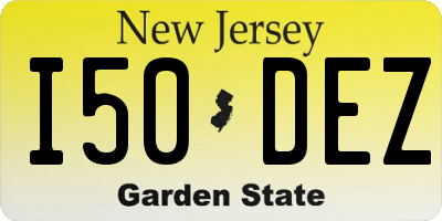 NJ license plate I50DEZ