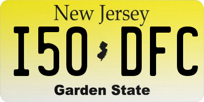 NJ license plate I50DFC