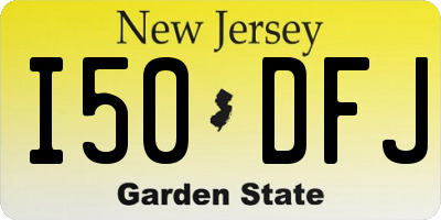 NJ license plate I50DFJ