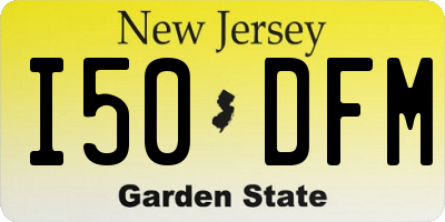 NJ license plate I50DFM