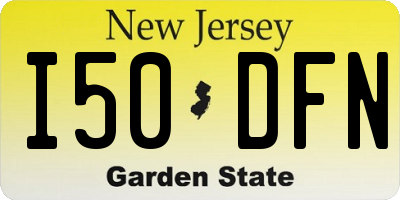 NJ license plate I50DFN