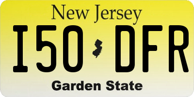 NJ license plate I50DFR