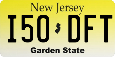 NJ license plate I50DFT