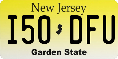 NJ license plate I50DFU