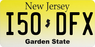NJ license plate I50DFX