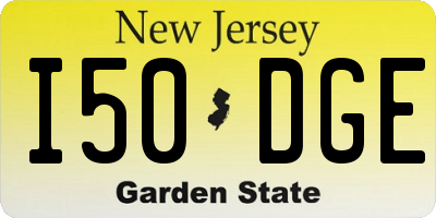 NJ license plate I50DGE