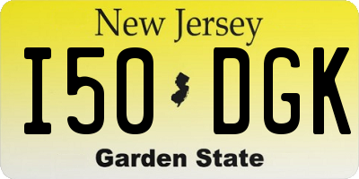 NJ license plate I50DGK