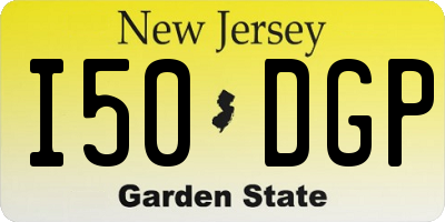 NJ license plate I50DGP