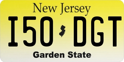 NJ license plate I50DGT
