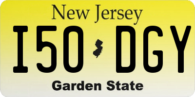 NJ license plate I50DGY