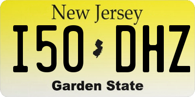 NJ license plate I50DHZ
