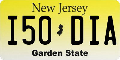 NJ license plate I50DIA