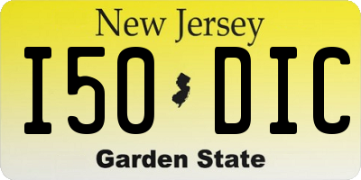 NJ license plate I50DIC