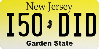 NJ license plate I50DID