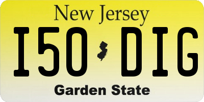 NJ license plate I50DIG