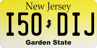 NJ license plate I50DIJ