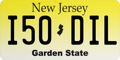NJ license plate I50DIL