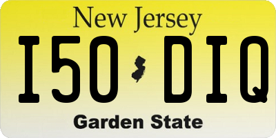 NJ license plate I50DIQ