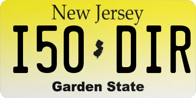 NJ license plate I50DIR